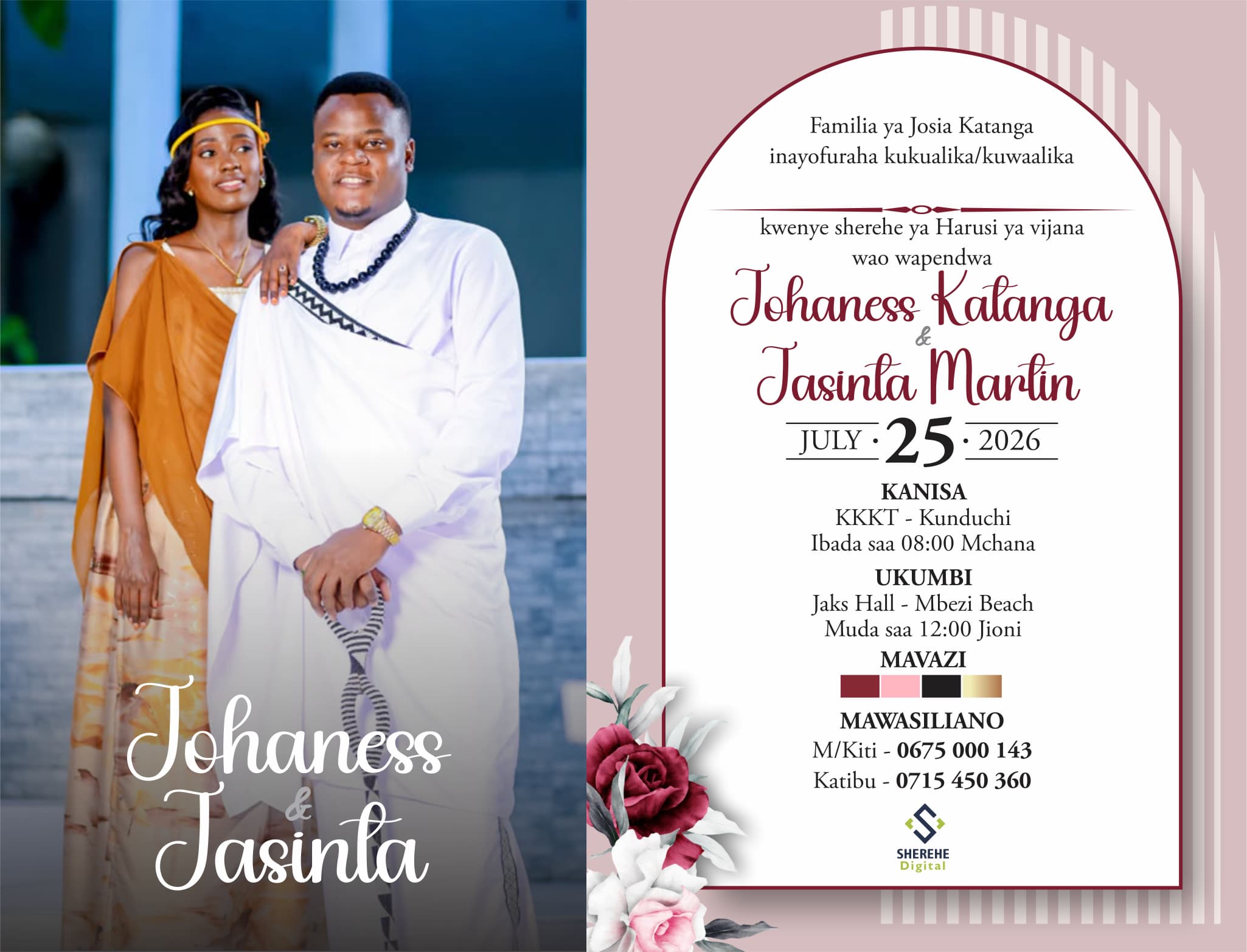 Harusi Johaness Katanga & Jasinta Marine
